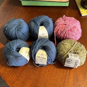 Cotton Yarn Set - Blue, Pink, and Green